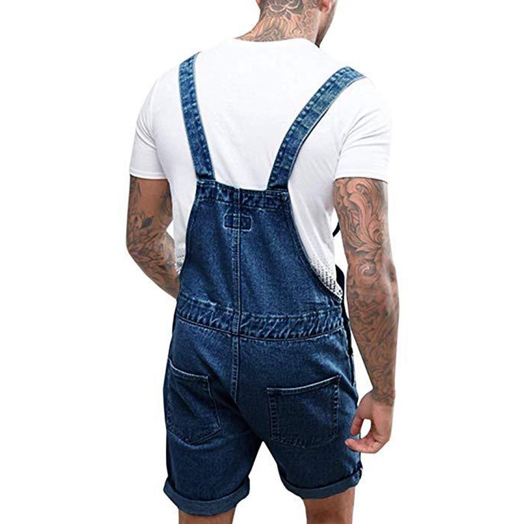 Mens Plus Pocket Jeans Overal Jumpsuit Streetwear Overal Suspender Kalhoty