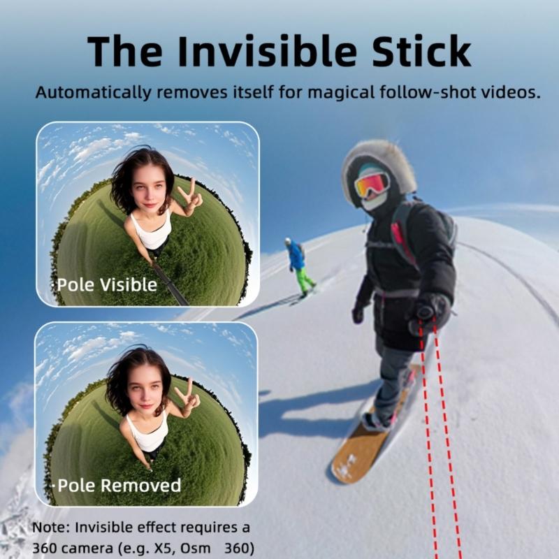 Adjustable Selfie Stick Extendable to 73.5cm Portable Design for Action Cameras Photography Aluminum Alloy Construction