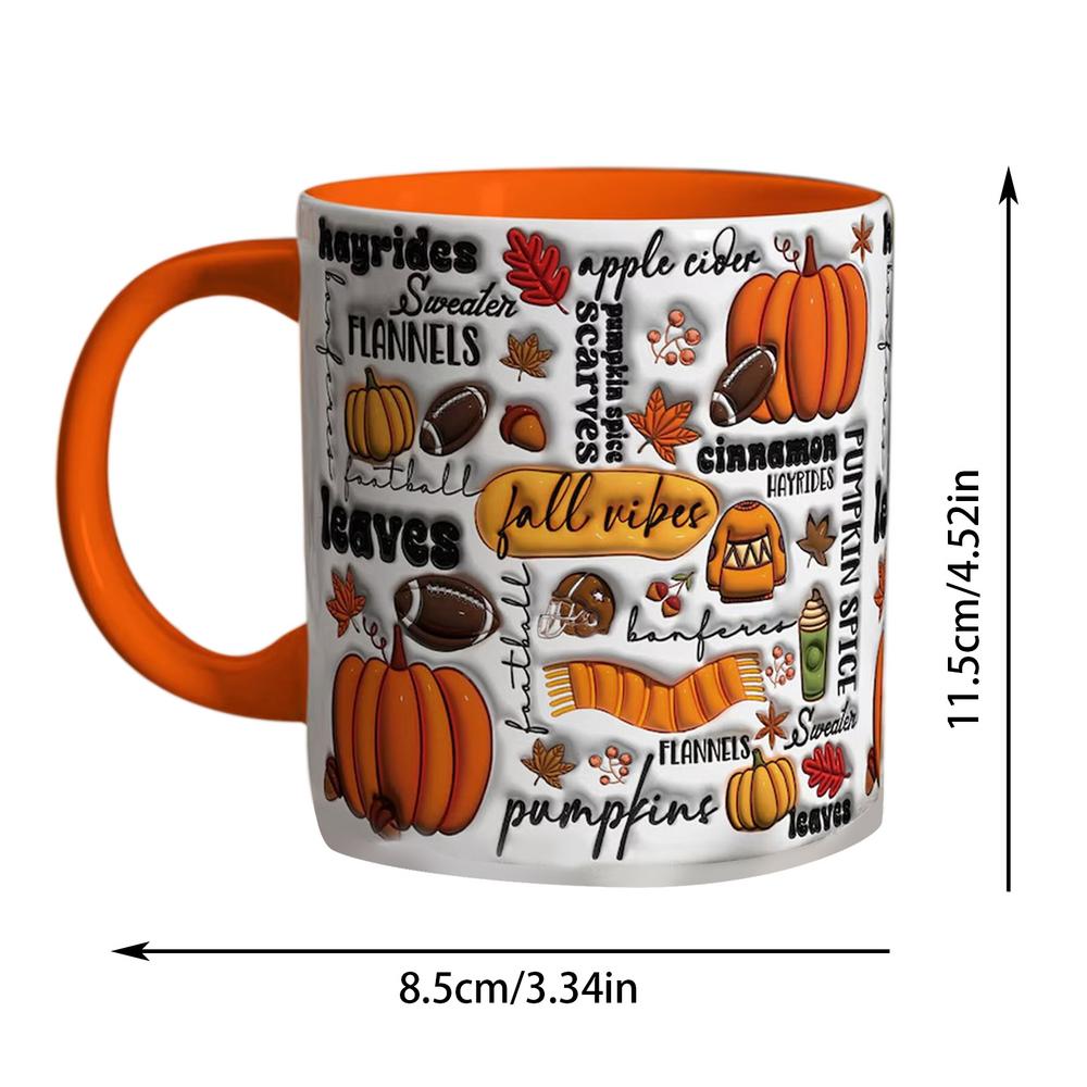 

Милая кружка-тыква 400 мл Чашка для кофе и чая Керамическая Сезонная кружка Очаровательный милый декор на День благодарения Осенний жуткий Для взрослых детей женщин 200ml