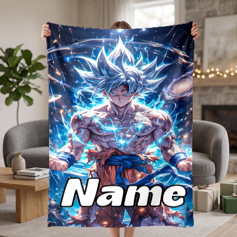 Dragon Ball Custom Flannel Blankets Soft Warm Cozy Throws for Home Decor Holiday Gifts