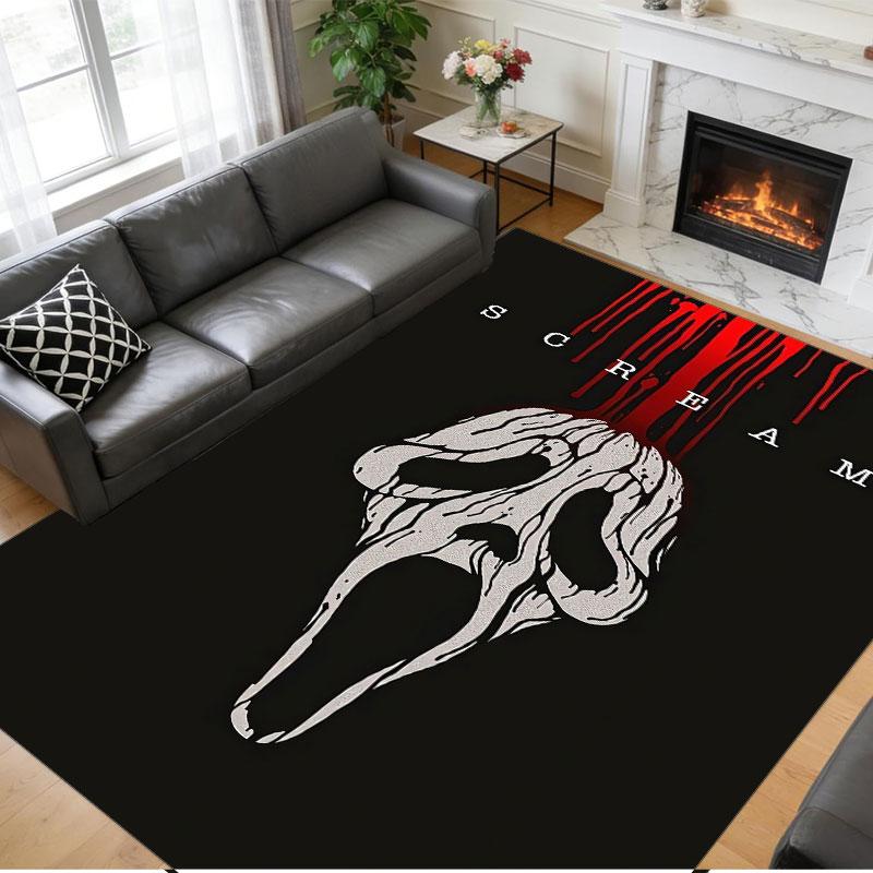 Crystal Velvet Rug Soft Non Slip Indoor Floor Mat Home DecorScream Ghostface