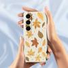 For Samsung Galaxy S24 FE Case Maple Leaves Pattern Printing Straight Edge TPU Phone Back Cover