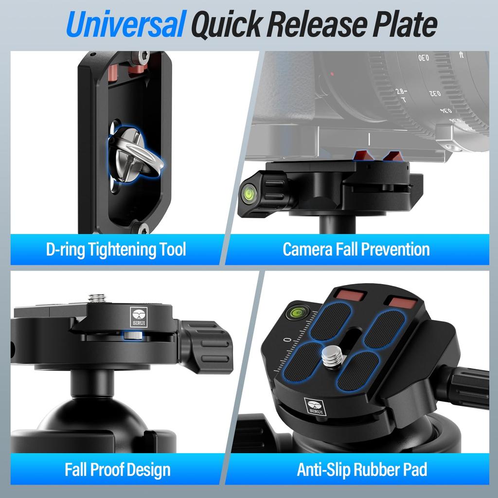 SIRUI Professional 40mm Ball Head with Panoramic CNC Aluminum Alloy Compatible with DSLRs and with Quick Release Maximum Load Capacity of 40kg AM-40