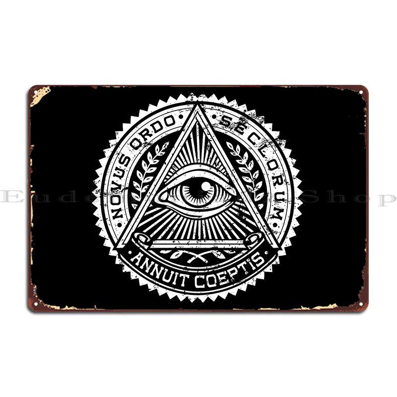 Novus Ordo Seclorum Новый Порядок Веков Металлическая Табличка Постер Печатный Дизайн Гостиной Стена для Вечеринки Индивидуальный Оловянный Знак Постер 20x30cm