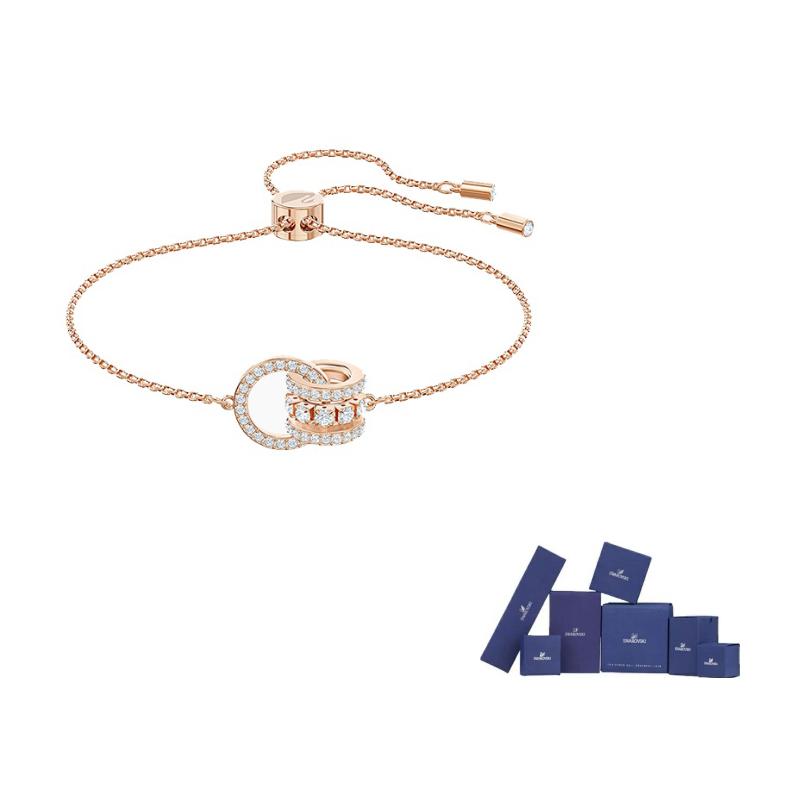 Swarovski Further Faux Crystal Bracelets Womens F-Original brand box (color random) розового золота
