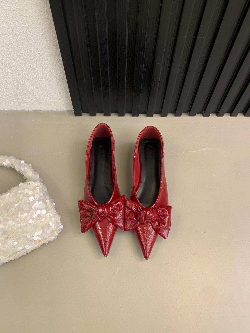 Women s Pointed Toe Flat Bowknot Spring French Style Elegant Pumps - Fashionable Footwear 35