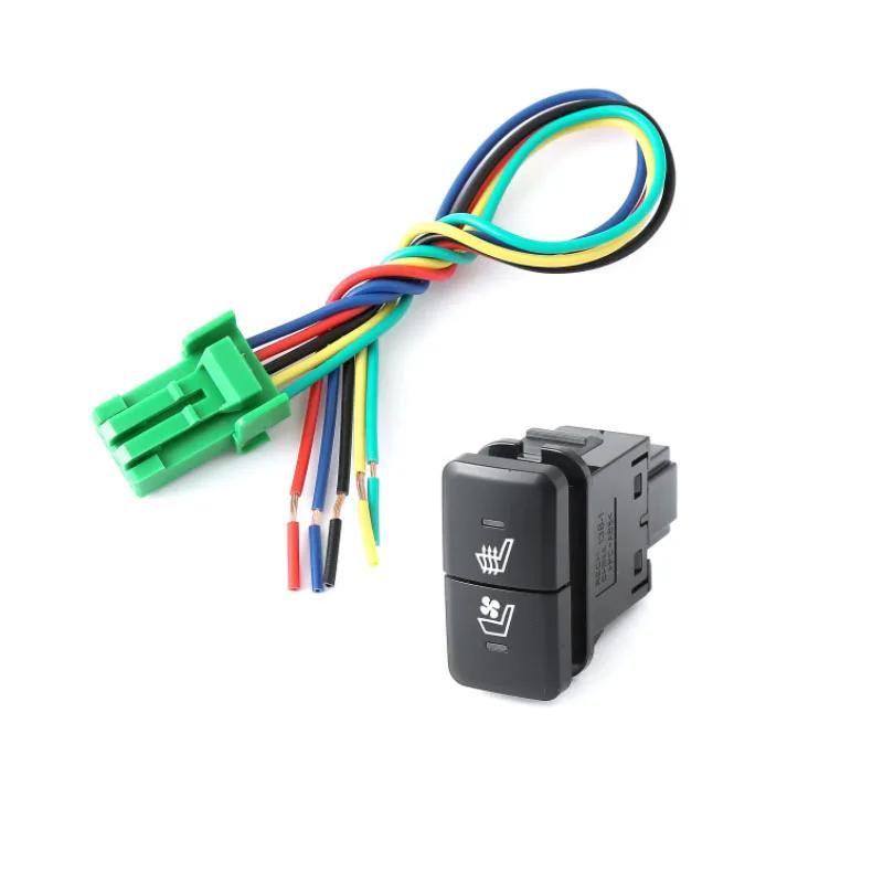 1PCS Car Dual Key Switch DRL LED fog light power supply Switch button With Connection Wire For Toyota old FJ Cruiser Prado LC120
