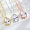 European & American Bridal Set: High-End Rhinestone Water Drop Zirconia Necklace