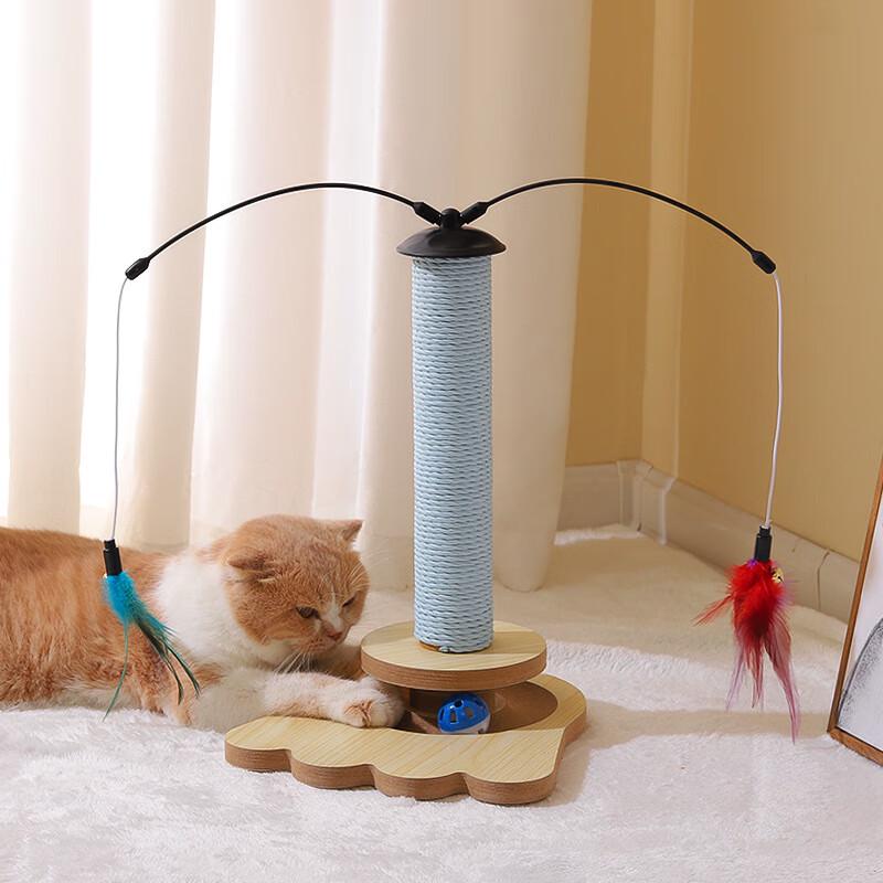 Cat Turntable Teaser Toy with Pillar