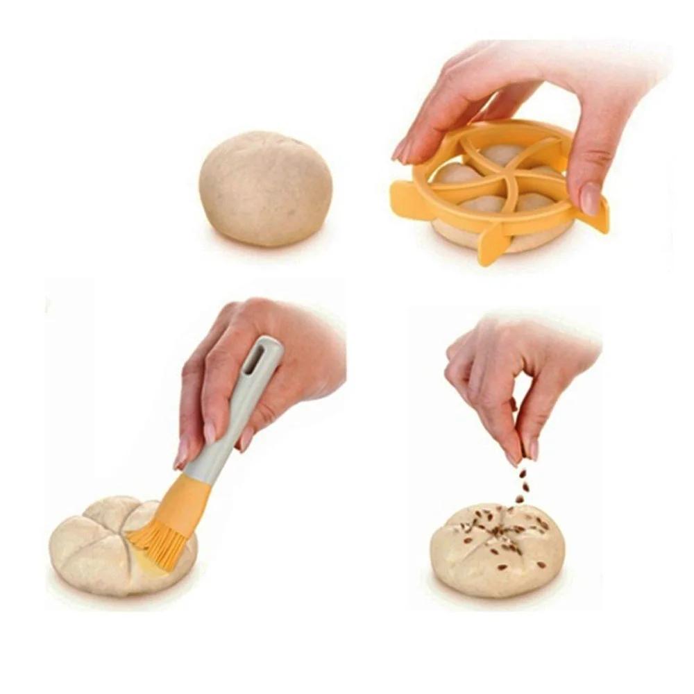 Plastic Pastry Cutter Dough Cookie Press Homemade Bread Rolls Molds Stamp Baking Tool