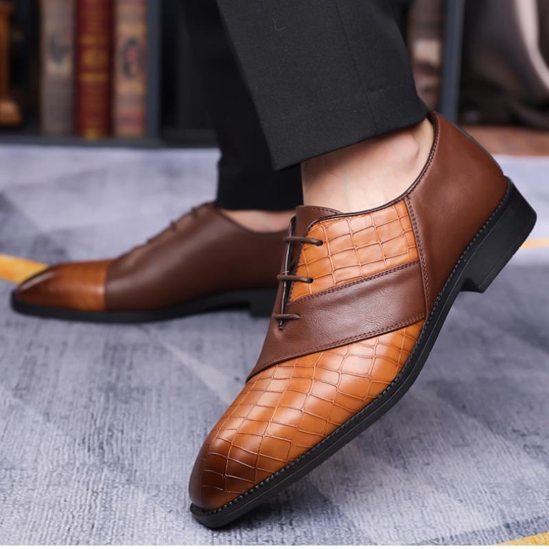 Fashion Big Size Cow Leather Derby Shoes for Men Designer Spring Autumn Soft-soled Casual Men's Shoe Fashion Business Male Dress Shoes