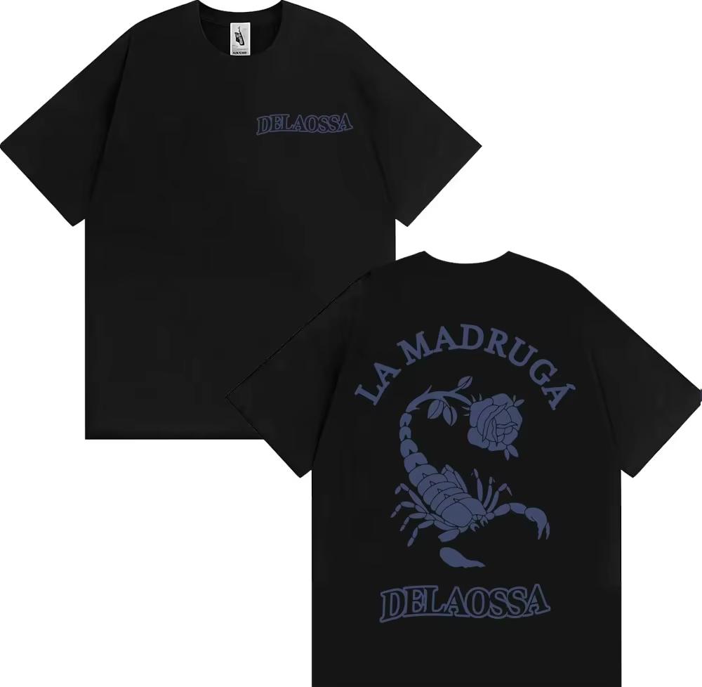 Rapper Delaossa La Madruga Tour 2026 Merch Tshirts Unisex Women Fashion Punk Hip Hop T Shirt High Quality Tshirt Tees Ins