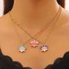 Collier Lotus en Colle Coloré Style Chinois Gousse de Lotus Rose Chaîne de Clavicule Polyvalente Bijoux de Luxe pour Femmes