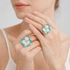 Dripping Oil Enamel Finger Ring Camellia Flower French Irregular Ring Flower Ring  Women