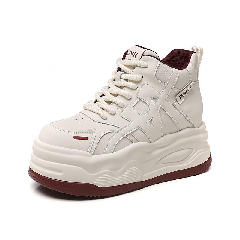 Inner heightening thick-soled casual little white shoes high-top autumn and winter new Ouruo dynamic wind shoes women's shoes are versatile