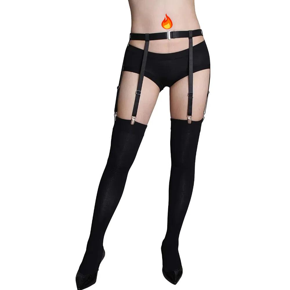 4/6 Kovové klipy Podkolenky nad steh Podvazkový pás Elastické podvazky na nohy Kšandy pro ženy