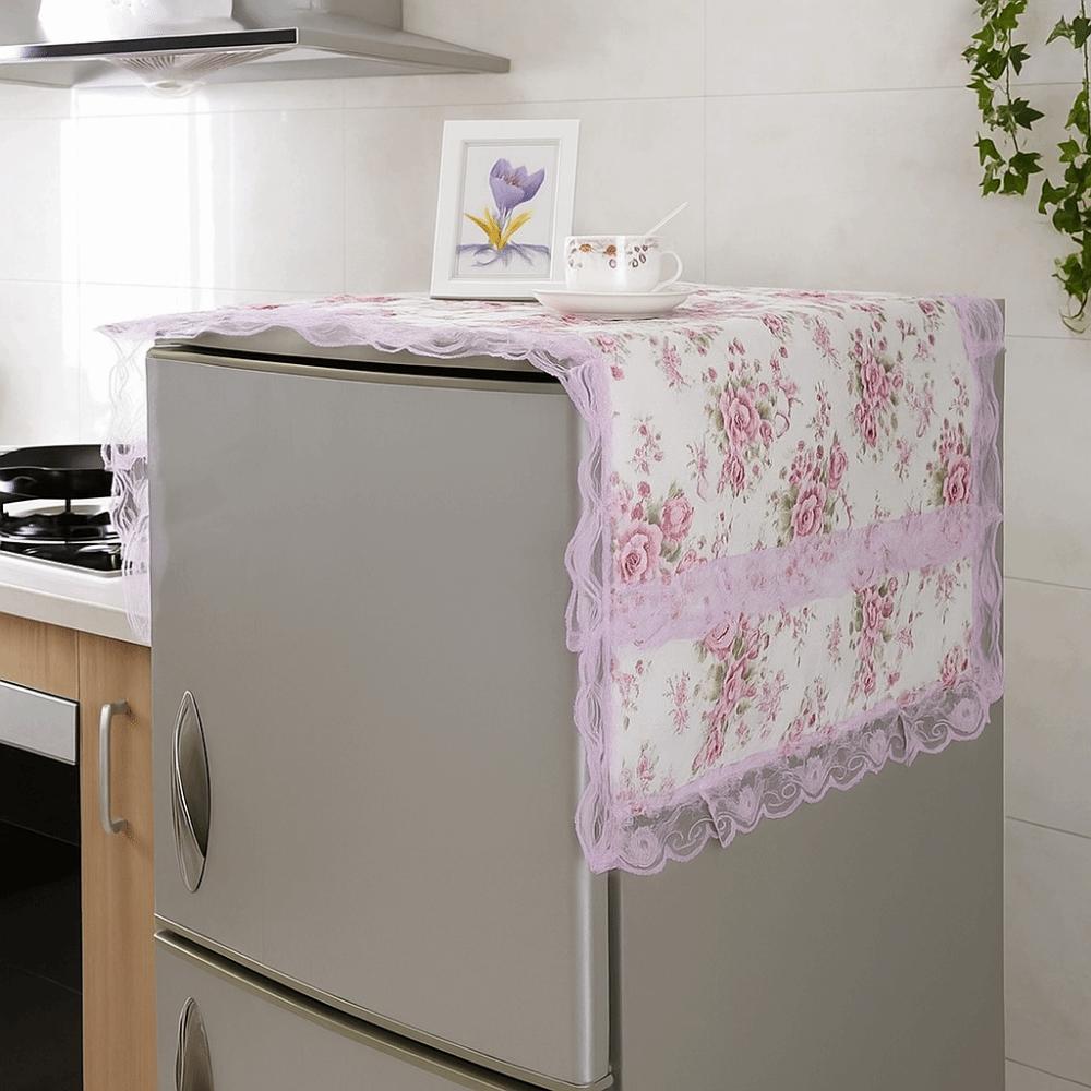 Dustproof Washing Machine Cover Floral Pattern Microwave Oven Cover Appliance Cover Home Decor