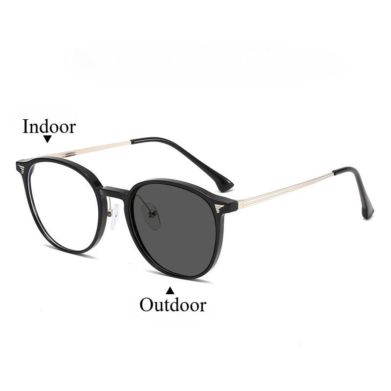 Stylish Photochromic Myopia Glasses Women Fashion Frame Prescription Lens Outdoor Uv Protection Sun Shades Eyewear -1.25 To -6.0