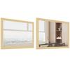 Wall Bathroom Mirror, 30 x 40 cm Wall-Mounted Mirror for Living Room, Bedroom, Hallway, Set of 2, Natural