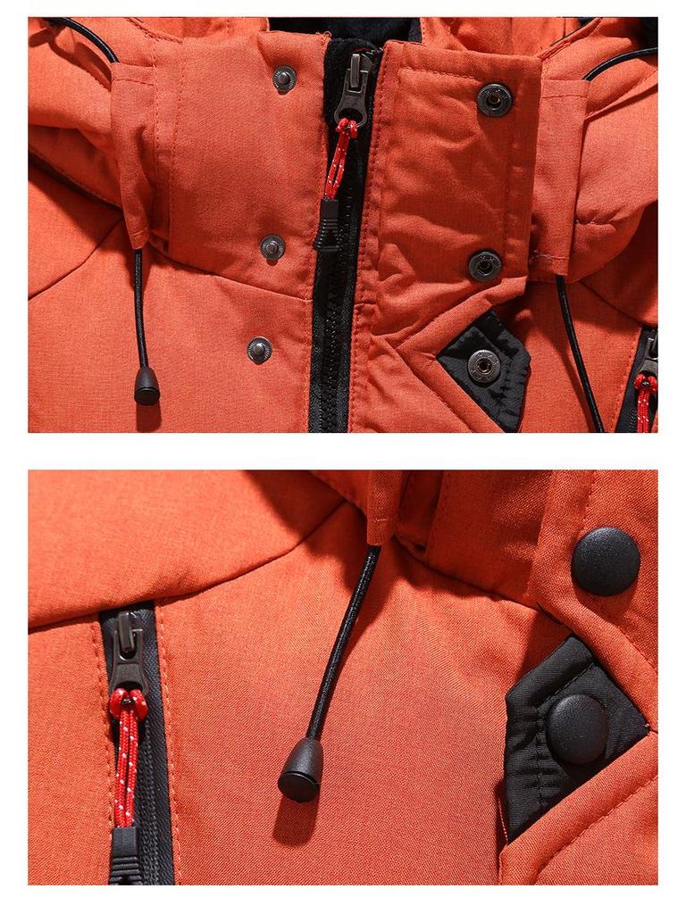 Herren Kurzmantel mit Kapuze für den Winter - Dick, Lässig, Outdoor, Kälteschutz