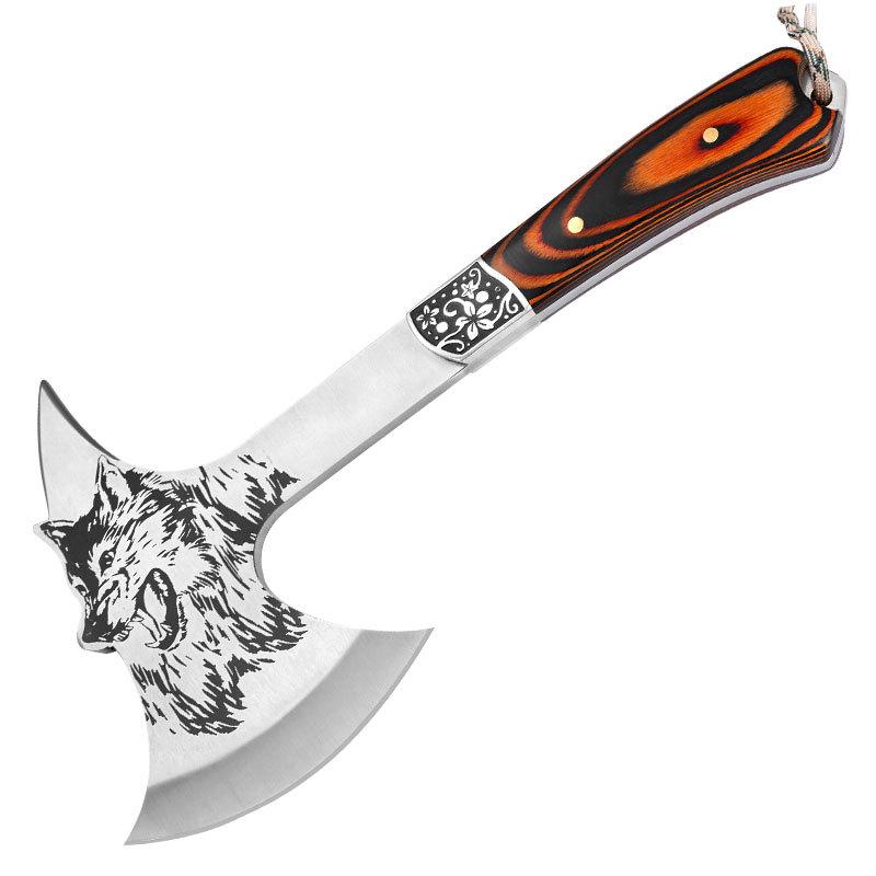Multipurpose Wolf Head Outdoor Axe for Chopping, Logging, and Fire Tasks