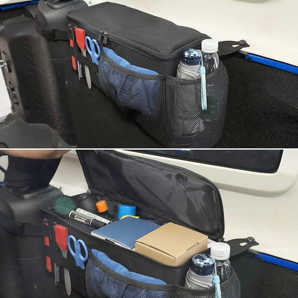 SUNPIE Door Storage Bags Compatible with 2007-2018 JKU 4 Doors Tools Bag Jeep JK Storage Accessories Jeep Wrangler Storage Bag Trunk Organizer Jeep