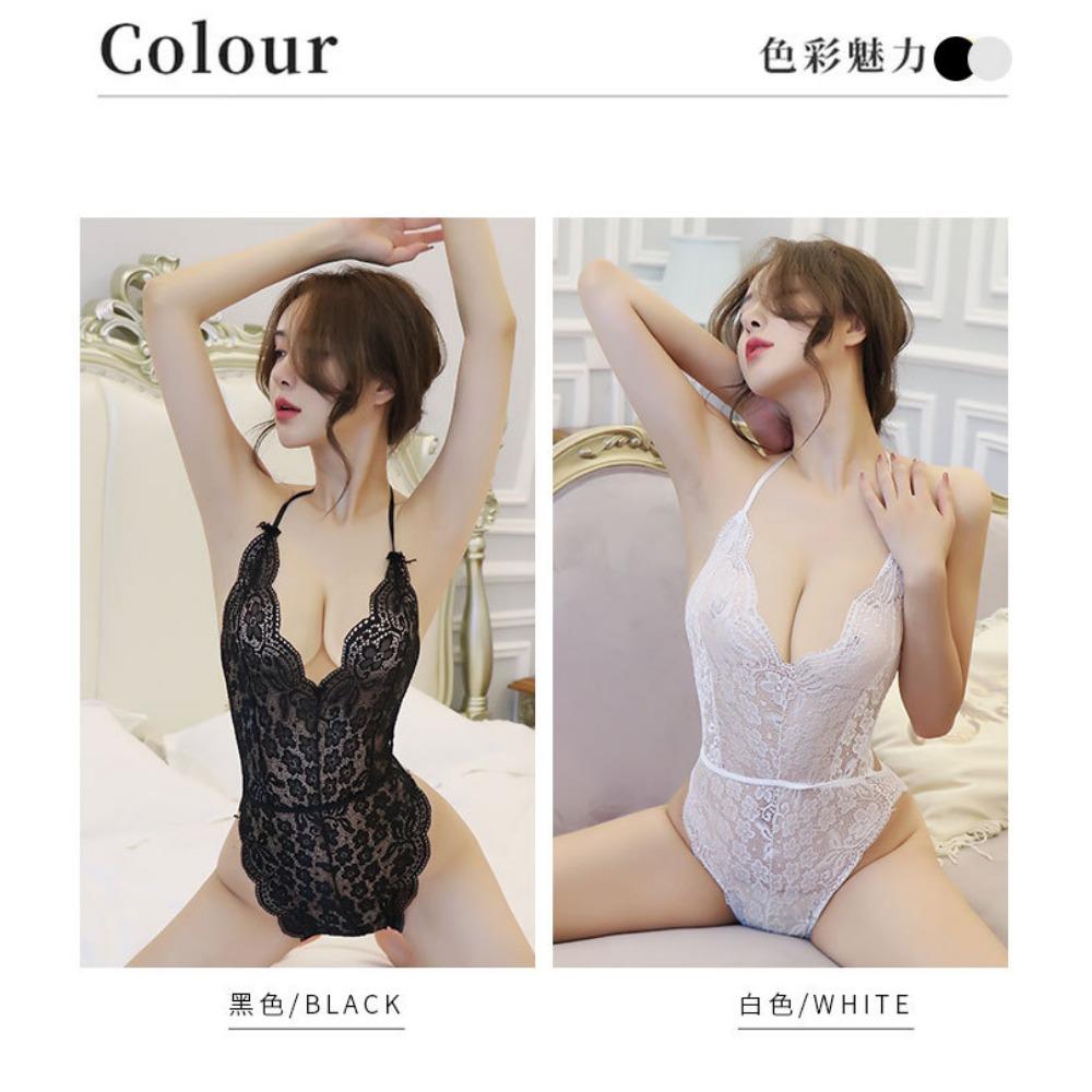 Sex Underwear, Women's Sexy Neck Halter Lace Triangle Onesie, Sex Underwear Set, One Piece with Hair.