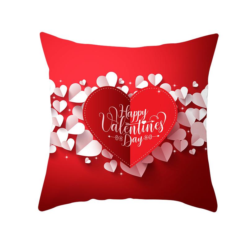 

New Valentine s Day Themed Pillow Case Festive Decoration Home Holiday Sofa Cushion Cushion Cover general-purpose model