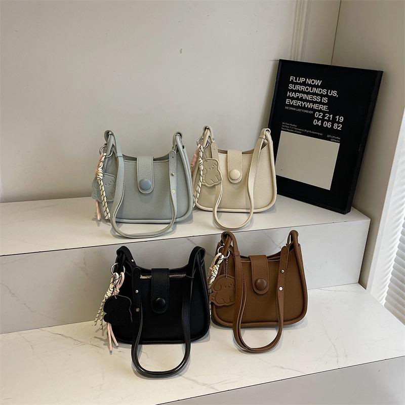 Popular Small Bag Women's New Simple and Versatile Shoulder Messenger Bag Textured Bucket Bag