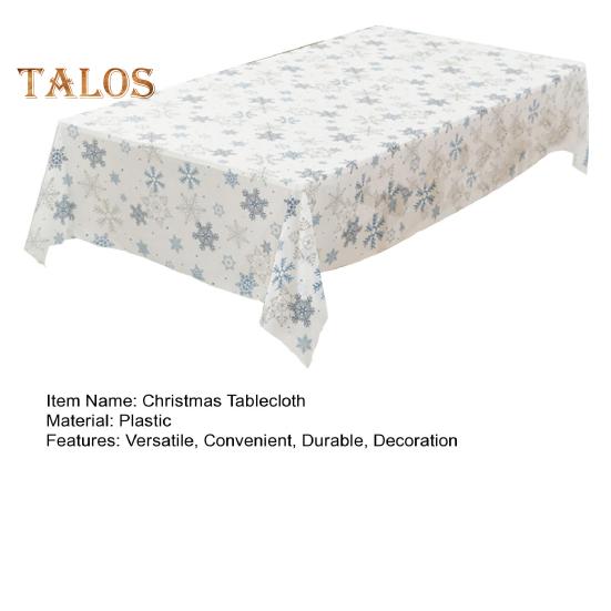 Christmas Tablecloth Disposable Waterproof Snowflake Pattern Table Cover for Festive Holiday Party Decoration