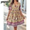 JPNTKY Fashion Summer Spring Short Sleeve V-Neck Casual Dresses
