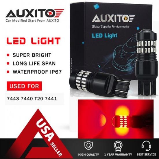 Alert Flash Strobe Blinking 7443 7440 Red LED Brake Tail Stop Signal Light Bulb