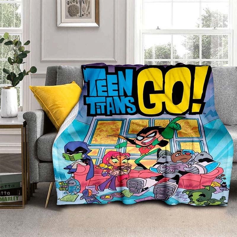 Teen Titans Go Robin Booty Scooty Buns Knitted Blankets Flannel Lightweight Throw Blankets for Outdoor Travel Bed Rug