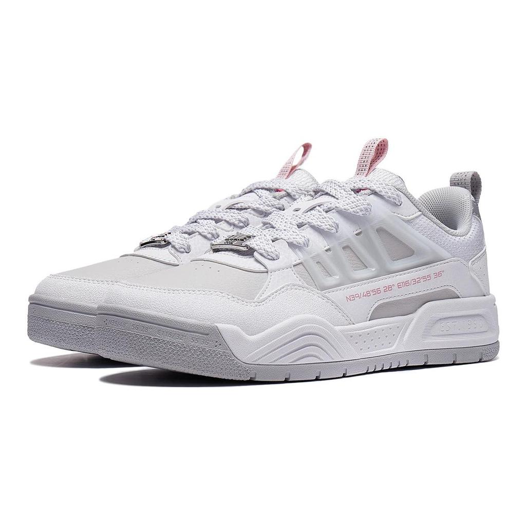 Li Ning Kids Ollie Pro V2 Comfortable Versatile Non-Slip Wear-Resistant Kids Skate Shoes Men Skate Shoes White Gray YKCT138-2