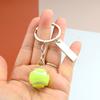 Realistic Tennis Keychain Accessory For Sports Fan Lightweight Portable Design Alloy Materials Keyring Creative Gift