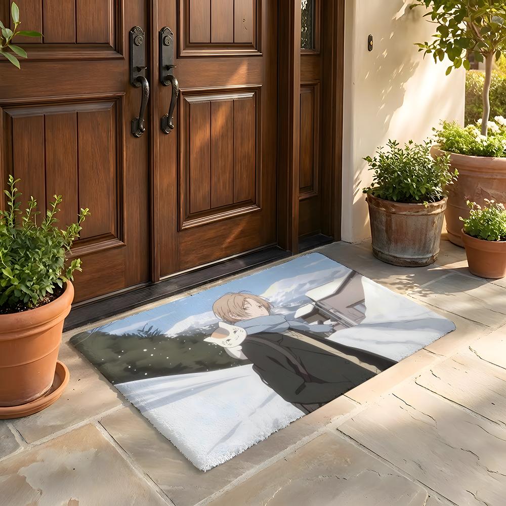 

Floor Mat Soft Flannel Rug Non Slip Absorbent Mat for Bathroom Bedroom Home Decor Hot Anime N Natsume s Book of Friends 50x80cm