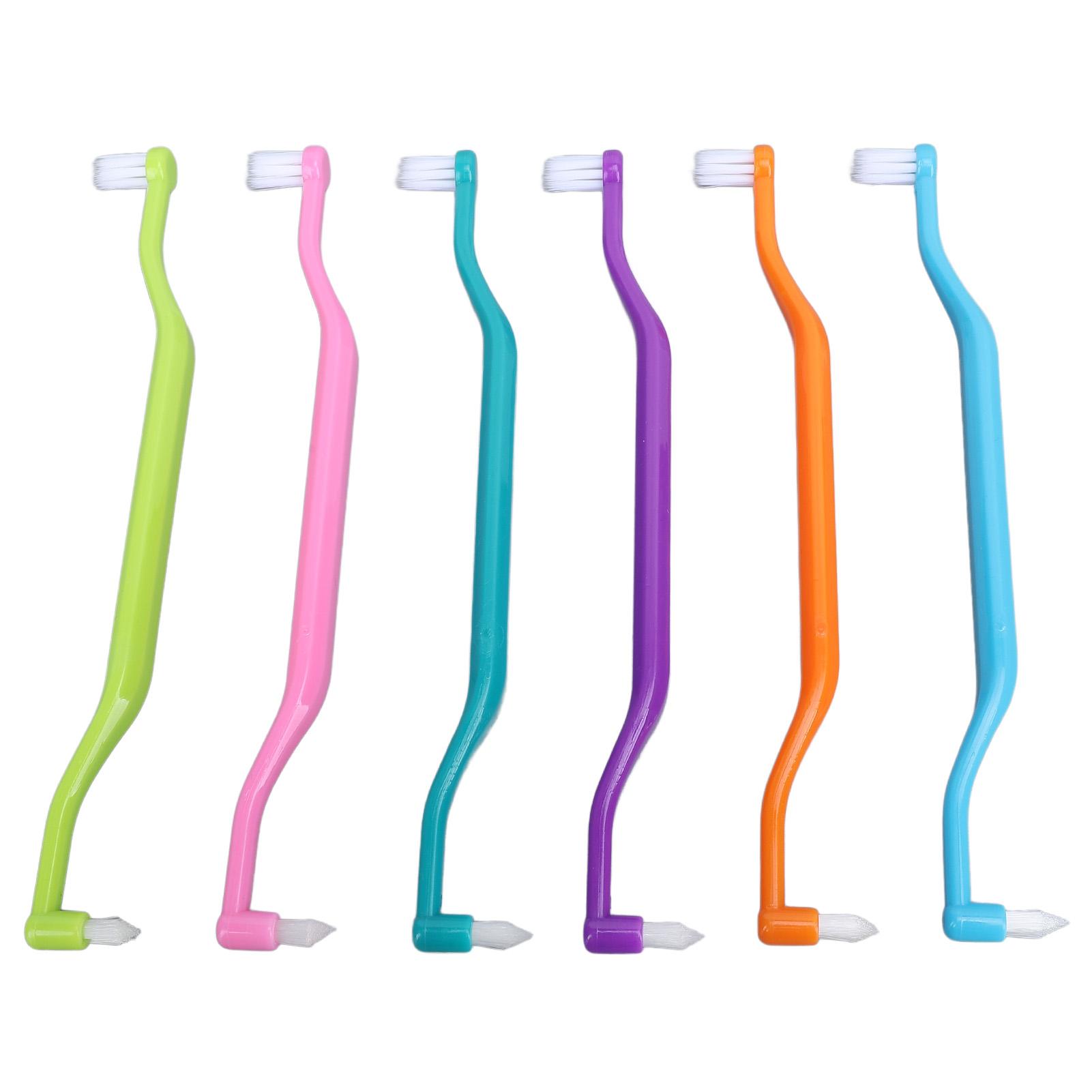 

12Pcs Double Sided Cat Toothbrush Efficient Curved Handle Elastic Bristles Cat Teeth Cleaning Brush