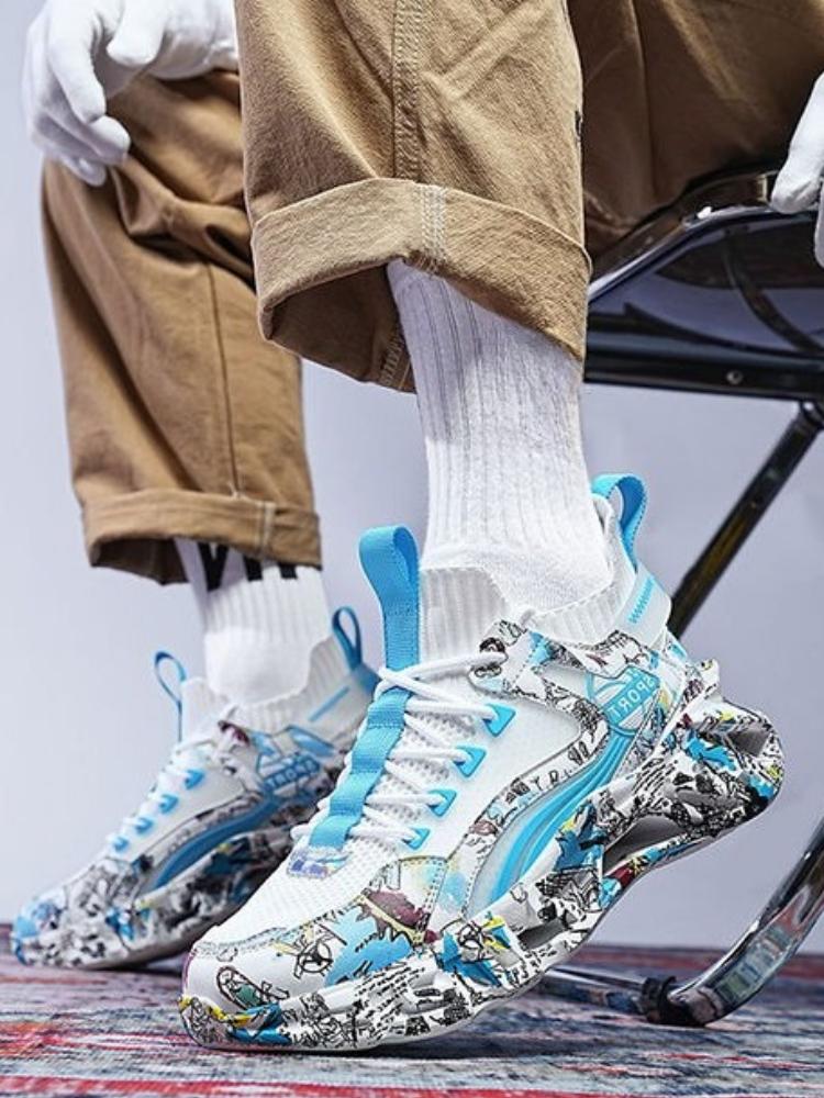 Fashion Print Running Male Sports Shoes All Brands Low Price Walking Light Designer Miked Colour On Clearance Gym Men's Casual Sneakers