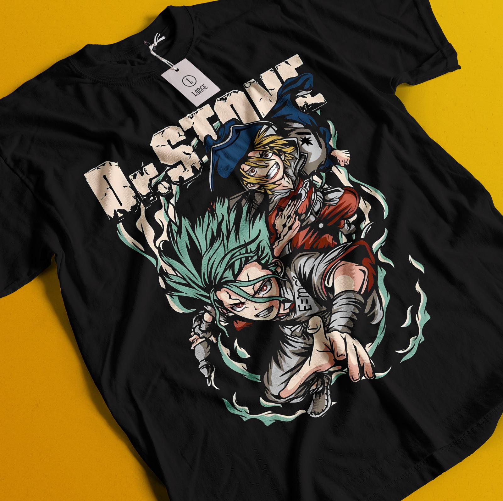 

Dr Stone T-Shirt Mens Womens Tees Top Senku Ishigami Tshirt Ryusui Tee Asagiri Seiyuu Anime Shirt S
