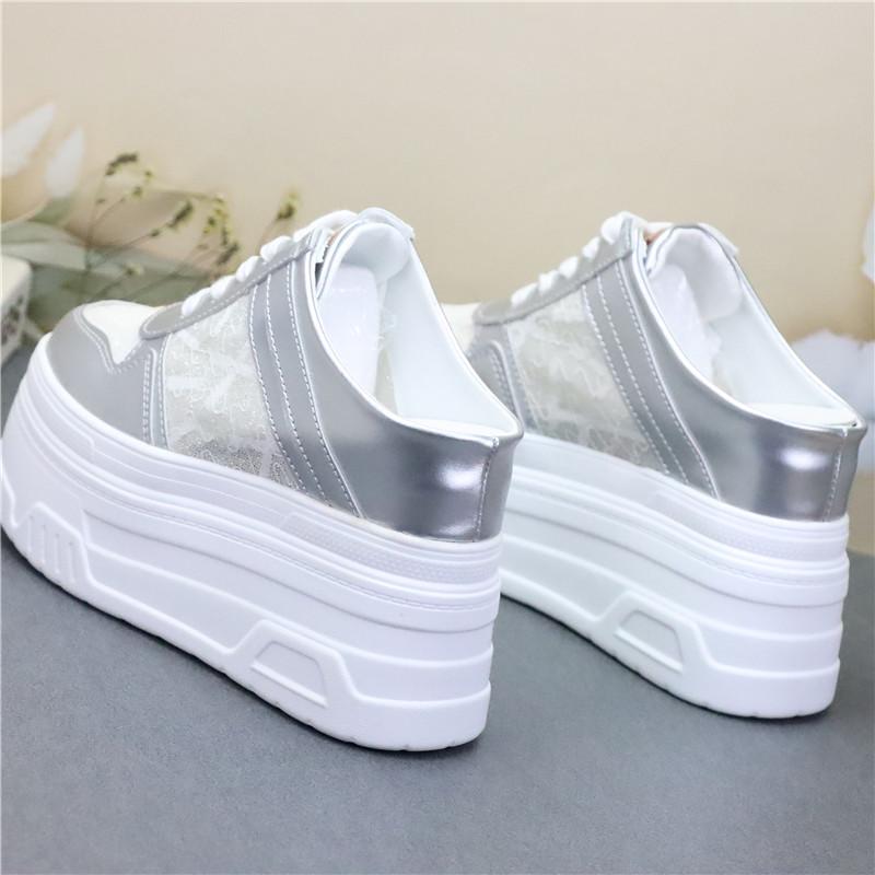 Fashion 12CM Platform Wedge Women Shoes Mules Genuine Leather Hidden Heel Women Summer Shoes Slides Sandals Slippers Spring Autumn