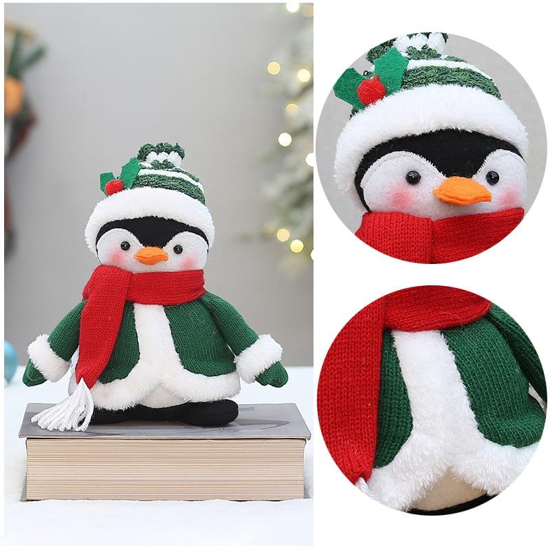 Christmas Doll Snowman Elk Deer Penguin Ornament Desktop Ornament Christmas Gift Christmas Decorations suministros navideños