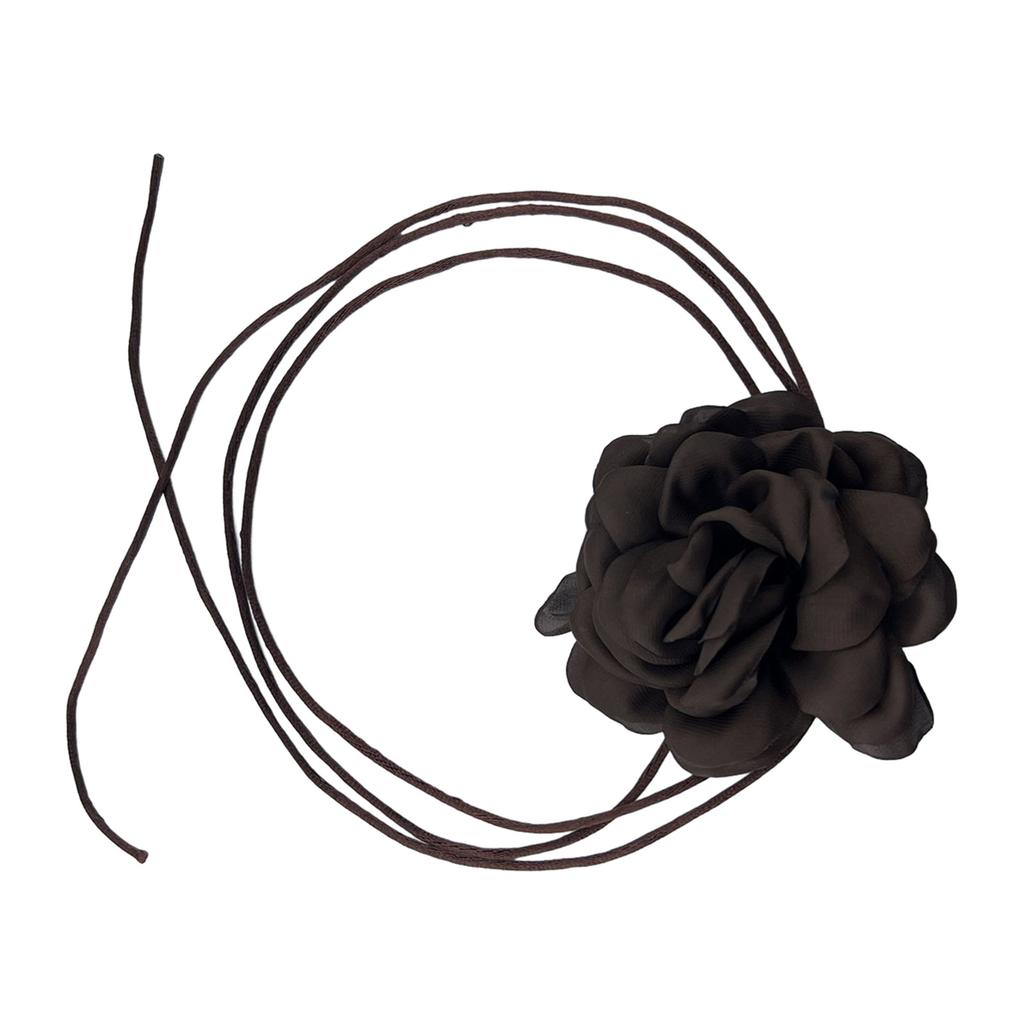 Stylish Rose Pendant Necklace Colorful Floral Shape Clavicle Chain Fashionable Jewelry Blossom Charm Neckchain Ornament