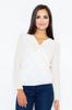 Elegant Envelope Blouse with Beige Sleeves M375 Size