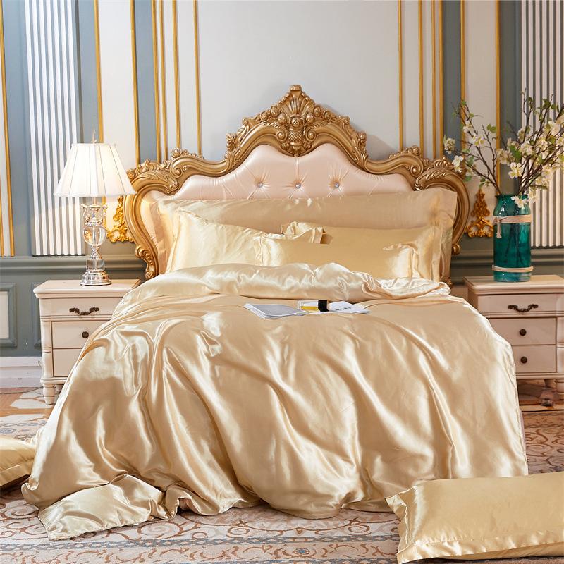 High-End Home Rayon Satin Bedding Set Luxury Single Double Duvet Cover Set High Quality King Queen Size Bedding Sets No Sheets