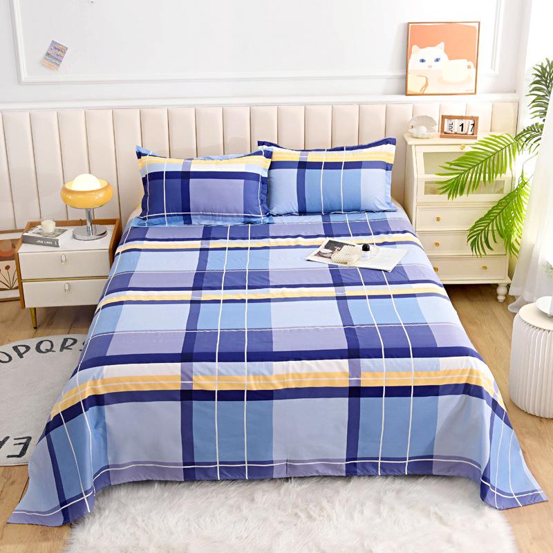 Double Person Cotton Bed Sheet for Summer - Skin-friendly, Student Dormitory Bedding
