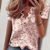 Sommer Herbst Neue Langarm Rüschen Casual Shirt Frauen Tops Vintage Print Elegante Plus Größe Bluse Frauen Mode Tasten Lose Weibliche Shirts 24662