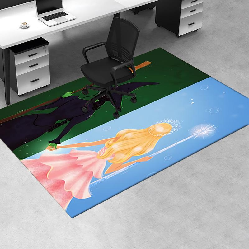 Wicked,Princess Pattern Polyester Office Carpet Chair Mats, Home Decor Dormitory Floor Protector Wit