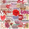 10/30/50pcs Love Valentine's Day Graffiti Stickers Transparent English Text Cartoon Sticker Guitar Scrapbook Phone Decals Decor