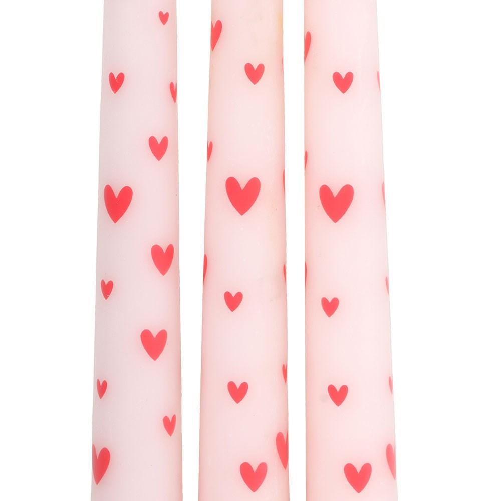 Something Different Heart Taper Candle (Pack of 3)