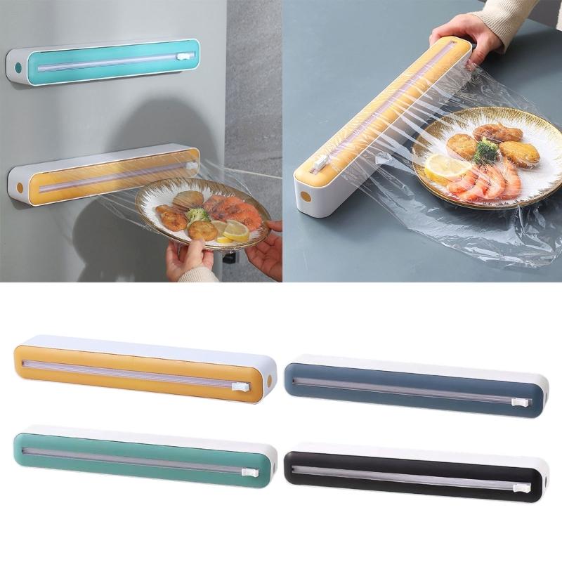 Magnetic Cling Film And Aluminum Foil Dispenser Plastic Food Wrap Cutter Refillable Baking Paper Cutter Kitchen Tool